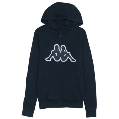 Kappa Men's Black XS Pullover Hoodie with Logo Graphic Print