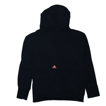 Adidas Womens Black Full Zip Hoodie Size L 16-18 Logo Print