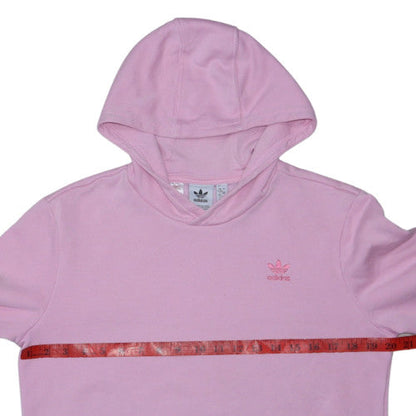 Adidas Girls Pink Pullover Hoodie 14-15 Years Fleece Logo Sportswear