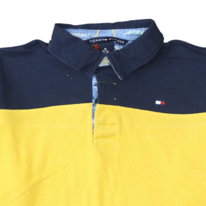 Tommy Hilfiger Men’s Yellow & Blue Colourblock Polo Shirt XL