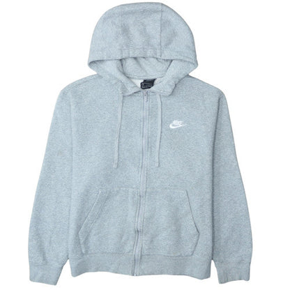 Nike Men's Grey Full Zip Fleece Hoodie M Regular Fit