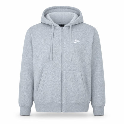 Nike Men's Grey Full Zip Fleece Hoodie M Regular Fit
