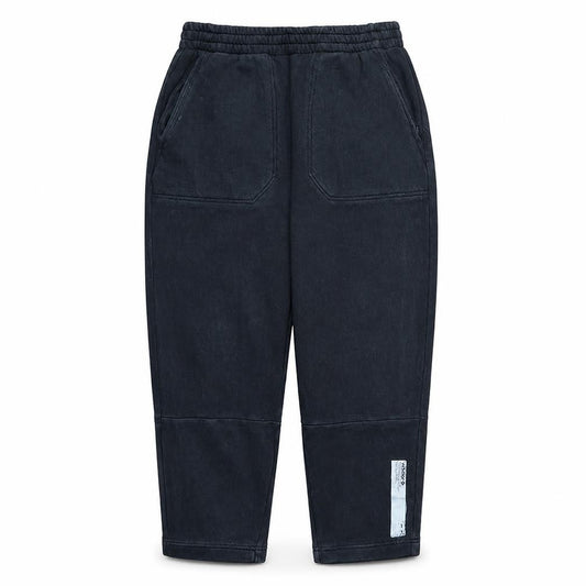 Front view of Adidas Men's Black Cropped Trousers L Logo Casual Sportswear