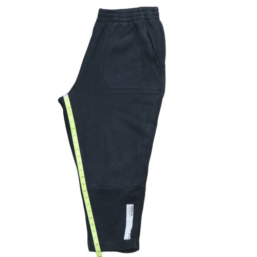 Adidas Men's Black Cropped Trousers L Logo Casual Sportswear