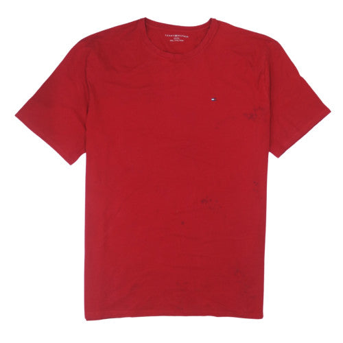 Tommy Hilfiger Men's Red 3XL Crew Neck Cotton Blend T-Shirt