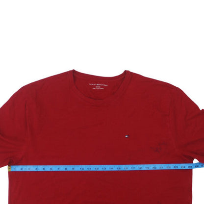 Tommy Hilfiger Men's Red 3XL Crew Neck Cotton Blend T-Shirt