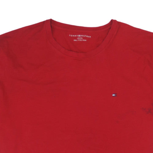Tommy Hilfiger Men's Red 3XL Crew Neck Cotton Blend T-Shirt