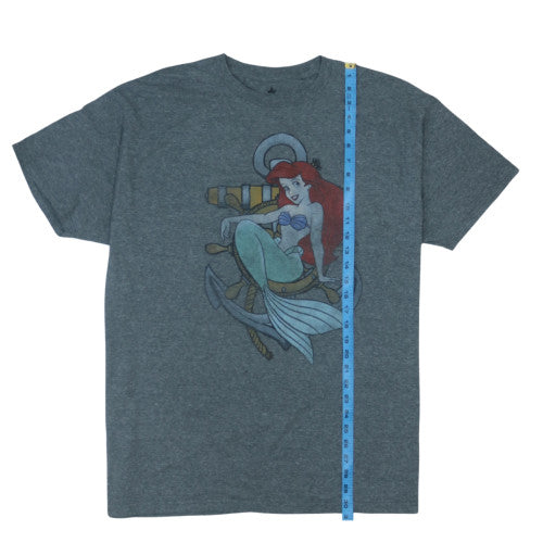 Disney Men’s Grey Ariel Graphic Crew Neck 2XL T-Shirt