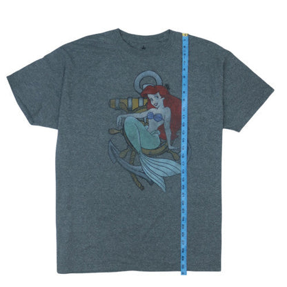 Disney Men’s Grey Ariel Graphic Crew Neck 2XL T-Shirt