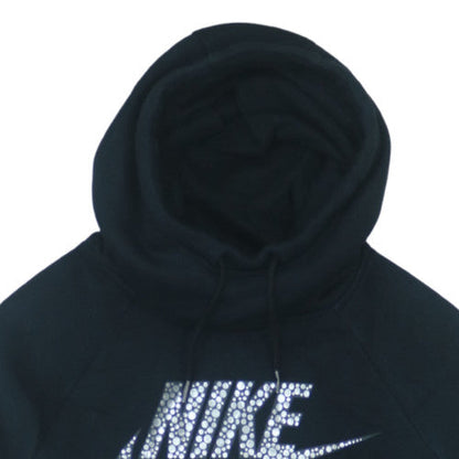 Nike Womens Black M Pullover Hoodie with Logo Print