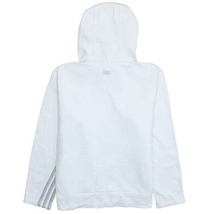 Adidas Womens White Full Zip Hoodie Size 14 Hooded Sweatshirt