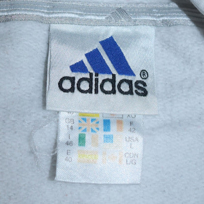 Adidas Womens White Full Zip Hoodie Size 14 Hooded Sweatshirt