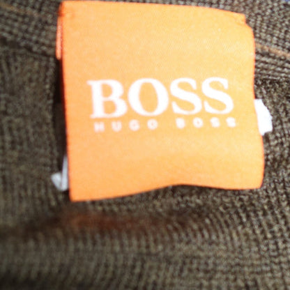 Hugo Boss Men's Green V-Neck Cotton Pullover Jumper L