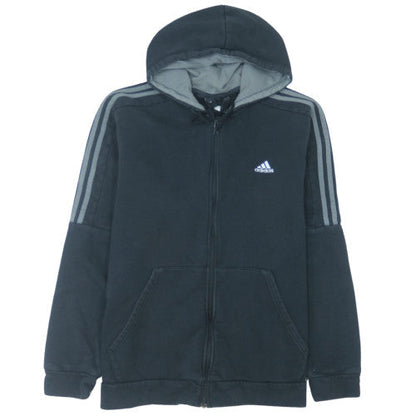 Adidas Mens Black 2XL Full Zip Hoodie Sweatshirt Fleece