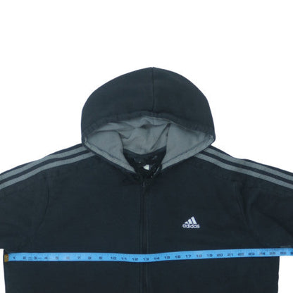 Adidas Mens Black 2XL Full Zip Hoodie Sweatshirt Fleece