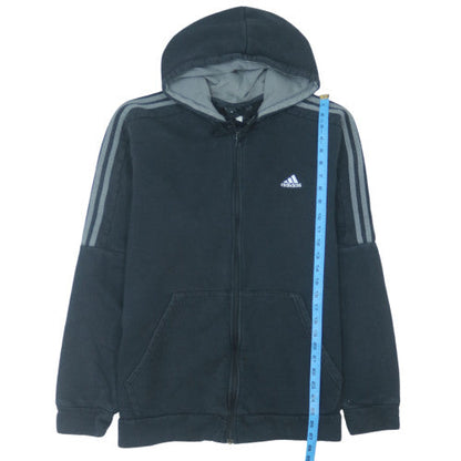Adidas Mens Black 2XL Full Zip Hoodie Sweatshirt Fleece