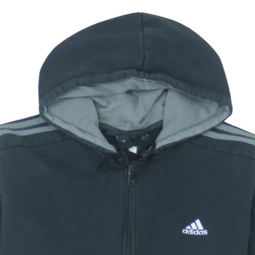 Adidas Mens Black 2XL Full Zip Hoodie Sweatshirt Fleece