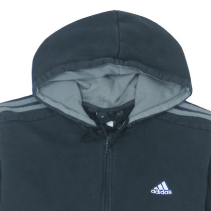 Adidas Mens Black 2XL Full Zip Hoodie Sweatshirt Fleece