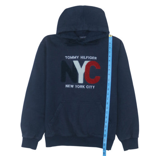 Tommy Hilfiger Men's Blue Pullover Hoodie M NYC Graphic Cotton