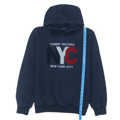 Tommy Hilfiger Men's Blue Pullover Hoodie M NYC Graphic Cotton