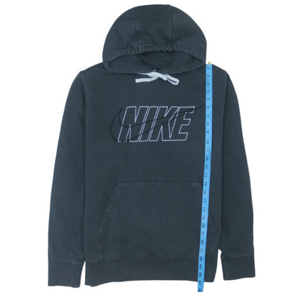 Nike Men’s Grey Pullover Hoodie L Logo Graphic Fleece Sweatshirt