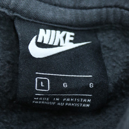 Nike Men’s Grey Pullover Hoodie L Logo Graphic Fleece Sweatshirt