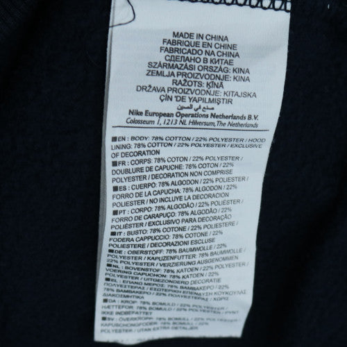 Nike Men's Blue Pullover Hoodie M Logo Fleece Sweatshirt