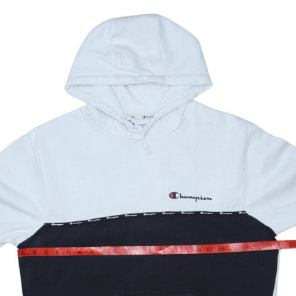 Champion Men's White Pullover Hoodie M Logo Fleece Athleticwear