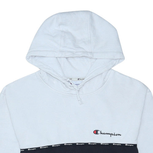 Champion Men's White Pullover Hoodie M Logo Fleece Athleticwear