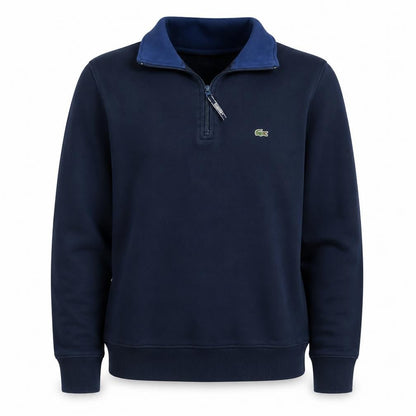 Lacoste Men's Blue L 1/2 Zip Fleece Sweatshirt Regular Fit