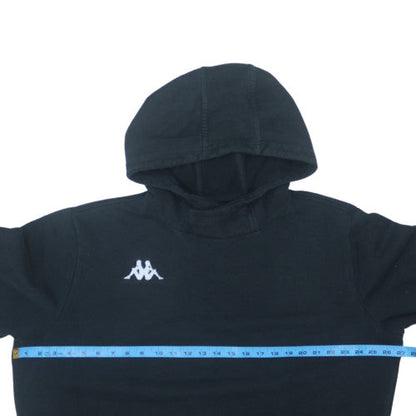 Kappa Men's Black Pullover Hoodie M Fleece Embroidered Logo Sportswear
