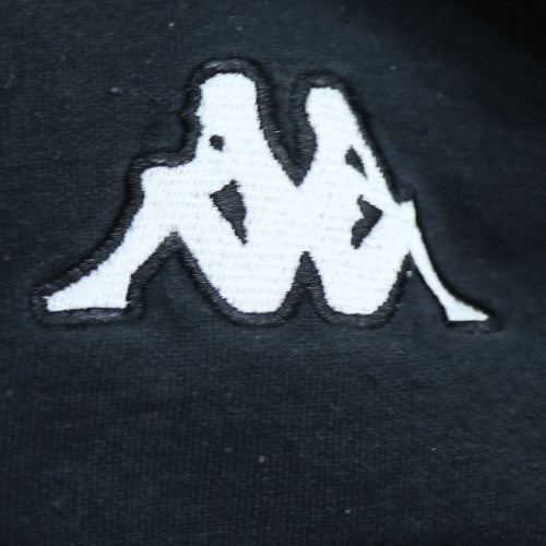 Kappa Men's Black Pullover Hoodie M Fleece Embroidered Logo Sportswear