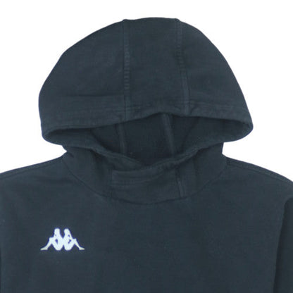 Kappa Men's Black Pullover Hoodie M Fleece Embroidered Logo Sportswear