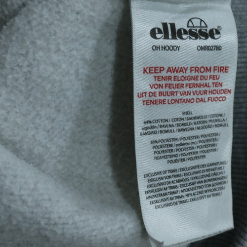 Ellesse Women's Grey Pullover Hoodie UK 12 Cotton Blend Logo