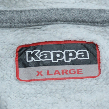 Kappa Men's Grey Blue XL Pullover Hoodie Football Graphic Sweatshirt