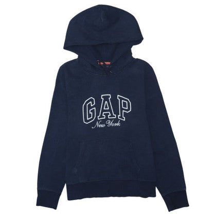 GAP Women Navy Blue XL Pullover Hoodie New York Logo Cotton Blend
