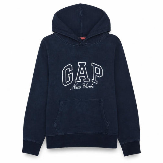 Gap Women Navy Blue XL Pullover Hoodie New York Logo Cotton Blend