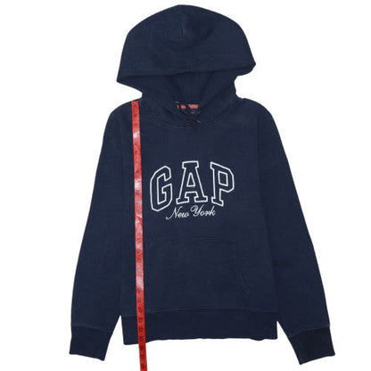 GAP Women Navy Blue XL Pullover Hoodie New York Logo Cotton Blend
