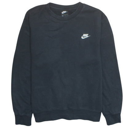 Nike Men's Black L Pullover Sweatshirt Crew Neck Fleece Logo