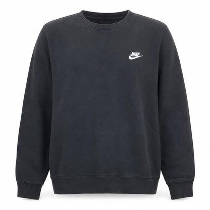 Nike Men's Black L Pullover Sweatshirt Crew Neck Fleece Logo