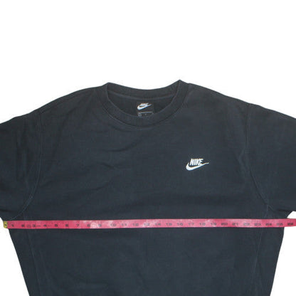 Nike Men's Black L Pullover Sweatshirt Crew Neck Fleece Logo