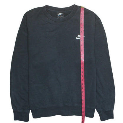 Nike Men's Black L Pullover Sweatshirt Crew Neck Fleece Logo