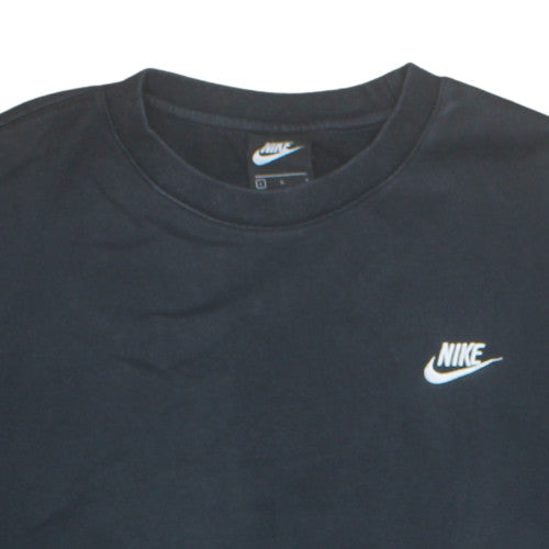 Nike Men's Black L Pullover Sweatshirt Crew Neck Fleece Logo