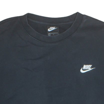 Nike Men's Black L Pullover Sweatshirt Crew Neck Fleece Logo