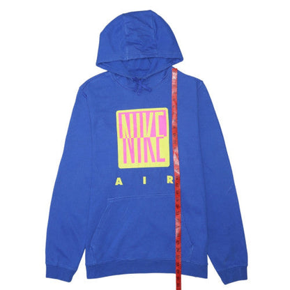 Nike Men's Blue Pullover Hoodie L Graphic Print Sportswear