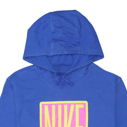 Nike Men's Blue Pullover Hoodie L Graphic Print Sportswear