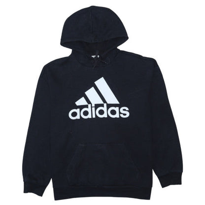 Adidas Womens Black Pullover Hoodie Size S Logo Print Casual