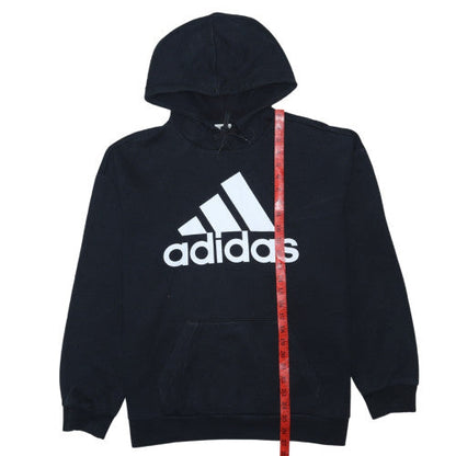 Adidas Womens Black Pullover Hoodie Size S Logo Print Casual
