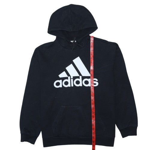 Adidas Womens Black Pullover Hoodie Size S Logo Print Casual