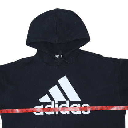 Adidas Womens Black Pullover Hoodie Size S Logo Print Casual